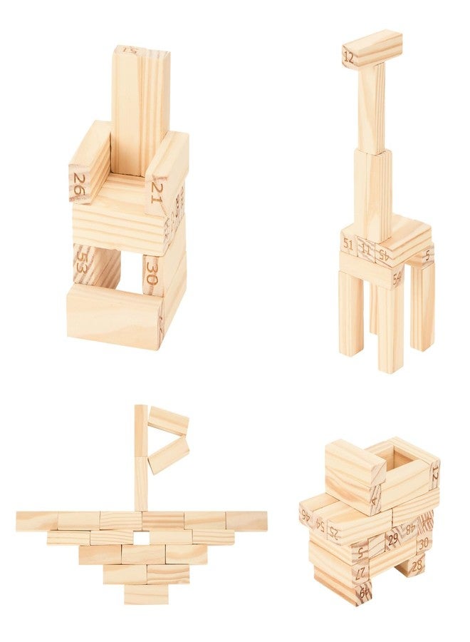 Outlanders® Wooden Block Stacking Tower Game | Tumbling Tower,4 Dices | Wooden Building Blocks | Party Game, Birthday Gift for Adults, Multiplayers | 54 Blocks (Kids Edition) - Image 3
